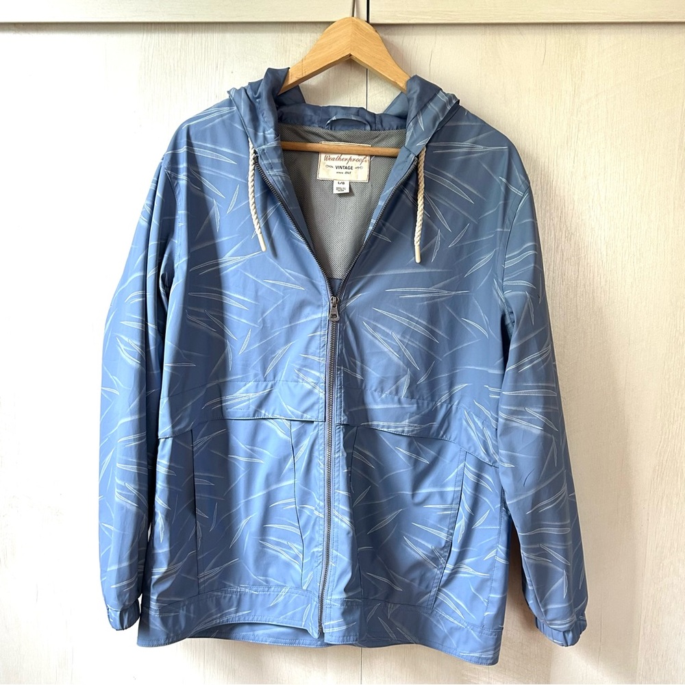 Weatherproof Vintage Ladies' Rain Slicker Riverside Hooded Windbreaker Jacket L